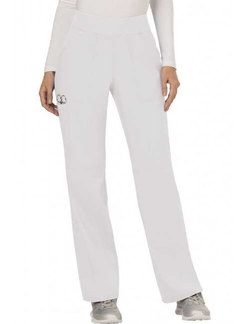 Pantalon médical Femme élastique, Cherokee, Collection "Revolution" (WWE110) blanc gauche