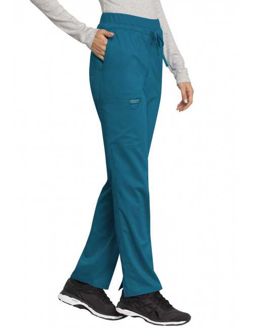 Pantalon médical Femme cordon, Cherokee, Collection "Revolution" (WWE105) vert caraibe gauche