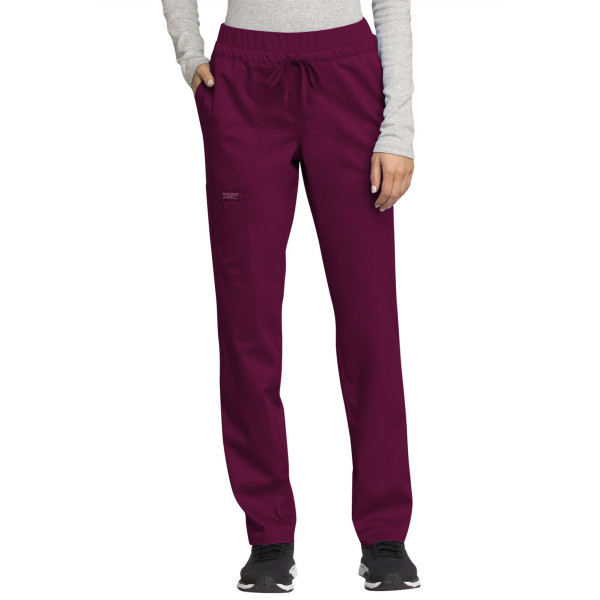 Pantalon médical Femme cordon, Cherokee, Collection "Revolution" (WWE105) bordeaux face