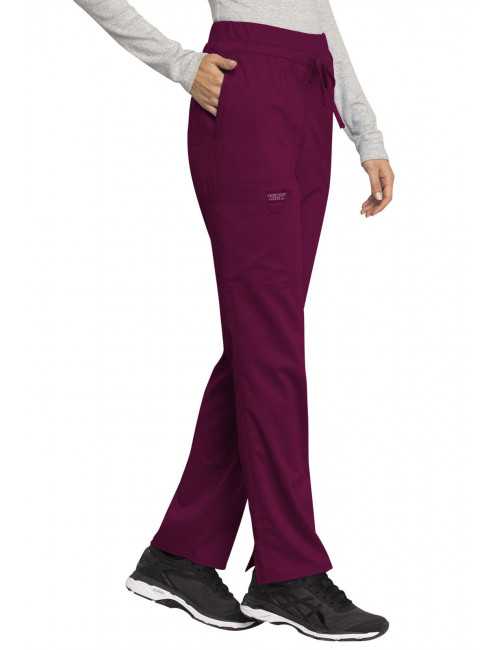 Pantalon médical Femme cordon, Cherokee, Collection "Revolution" (WWE105) bordeaux gauche