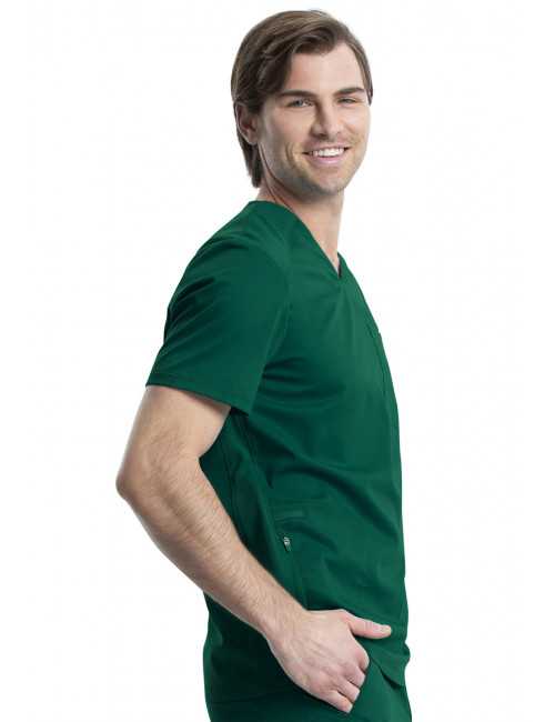 Blouse médicale Homme Col V, Cherokee, Collection "Revolution" (WWE603) vert chirurgien droite