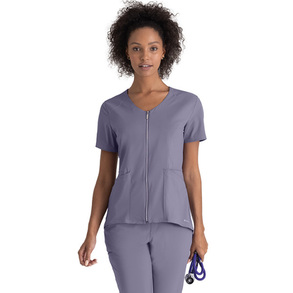 Blouse médicale femme, collection "Grey's Anatomy Edge" (GET047-) Lavande de face 