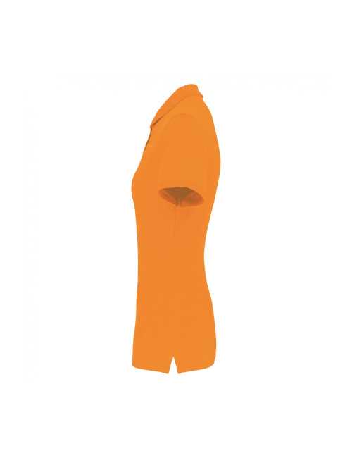 Polo 100% coton Bio 180 femme- KARIBAN orange de coté 