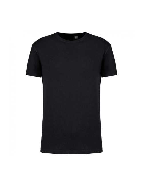 T-shirt coton BIO col rond unisexe KARIBAN (K3025) Noir de face 