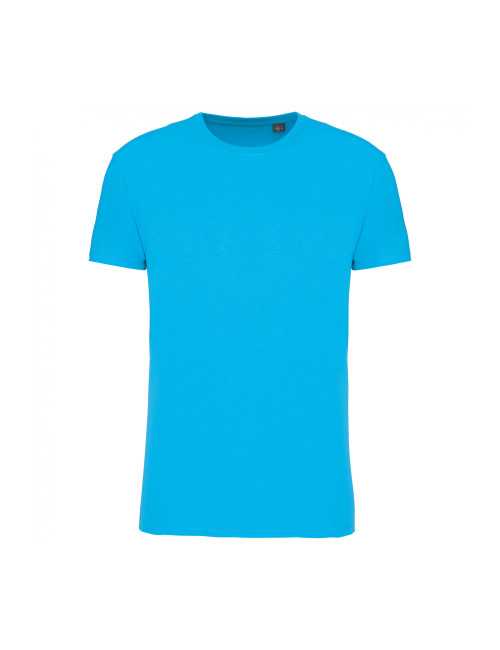 T-shirt coton BIO col rond unisexe KARIBAN (K3025) bleu turquoise de face 