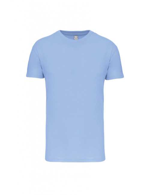 T-shirt coton BIO col rond unisexe KARIBAN (K3025) bleu ciel de face 