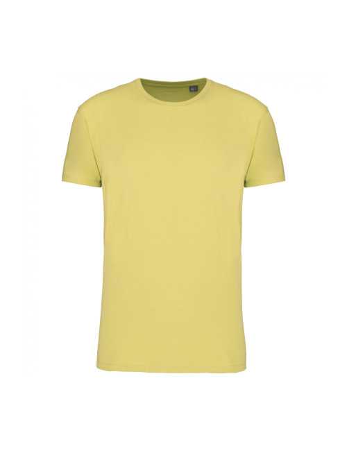 T-shirt coton BIO col rond 190gr unisexe KARIBAN (K3032) Jaune citron de face 