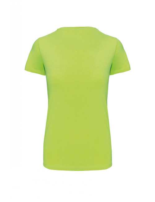 T-shirt Femme Col V KARIBAN (K381) vert citron de dos 