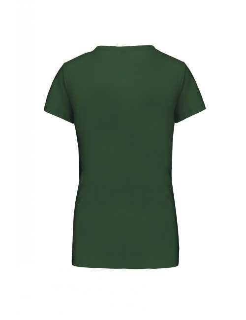 T-shirt Femme Col V KARIBAN (K381) vert chirurgien de dos