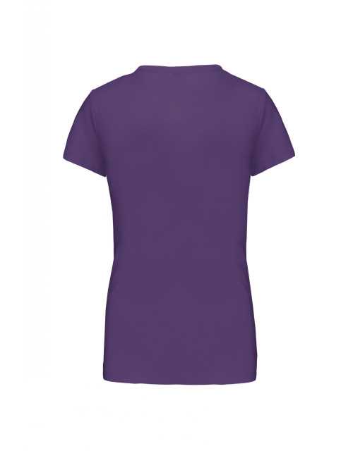 T-shirt Femme Col V KARIBAN (K381) Violet de dos 