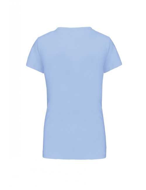 T-shirt Femme Col V KARIBAN (K381) Bleu ciel de dos 