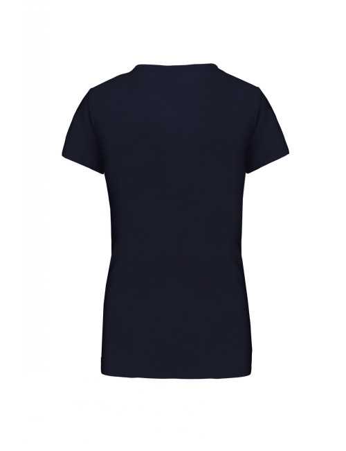 T-shirt Femme Col V KARIBAN (K381) bleu marine de dos 