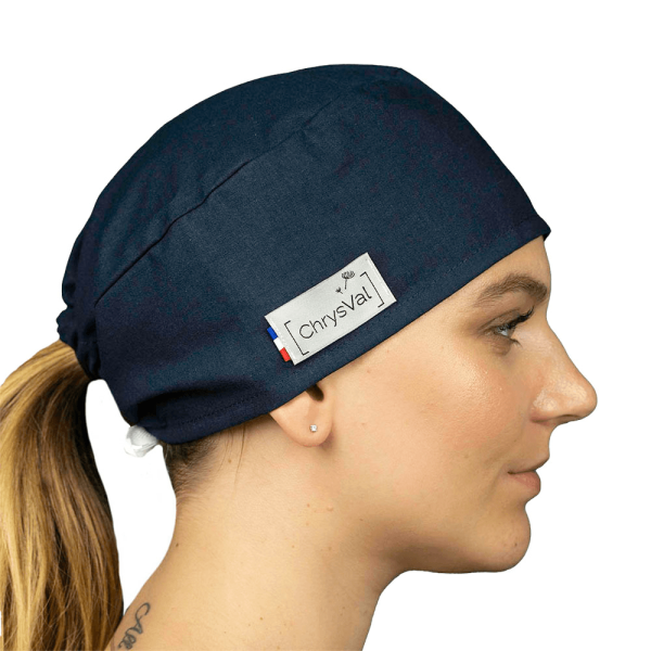 Calot médical court "Bleu nuit" CHRYSVAL (187) femme