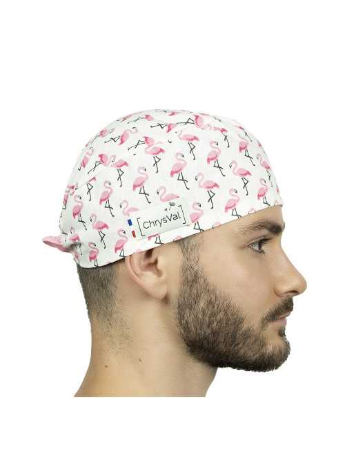 Gorra médica Azul flamencos rosados100% algodón Chrysval (211-215)