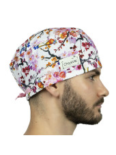 Medical Cap Cherry flower 100% coton Chrysval (211-228)