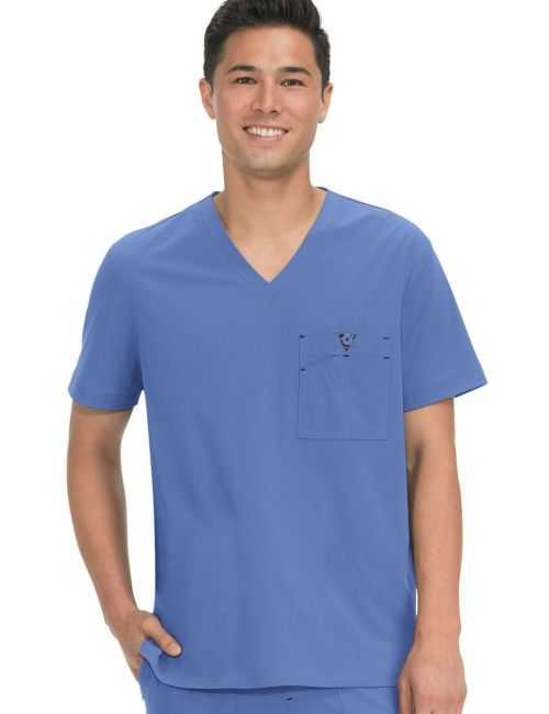 Blouse médicale Homme Koi "Bryan", collection Koi Basics couleur bleu ciel de face (668)