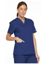Blusa médica de cuello en V para mujeres, Dickies, 2 bolsillos, Colección "EDS Signature" (86706)