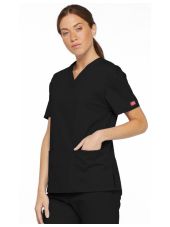 Women's V-Neck Medical Blouse, Dickies, 2 pockets, "EDS Signature" Collection (86706)