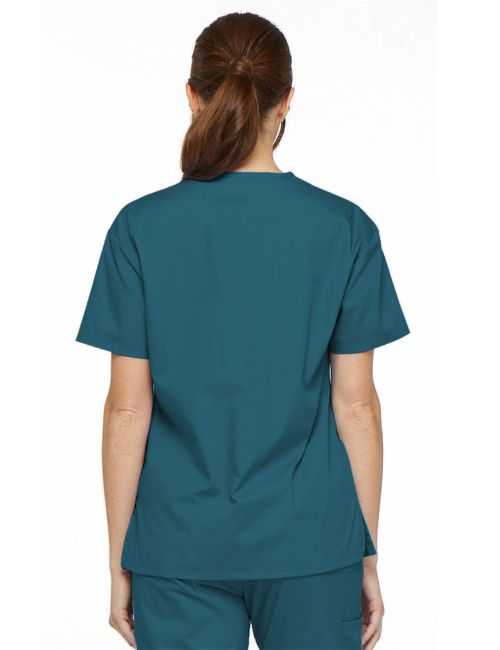 Blusa médica de cuello en V para mujeres, Dickies, 2 bolsillos, Colección "EDS Signature" (86706)