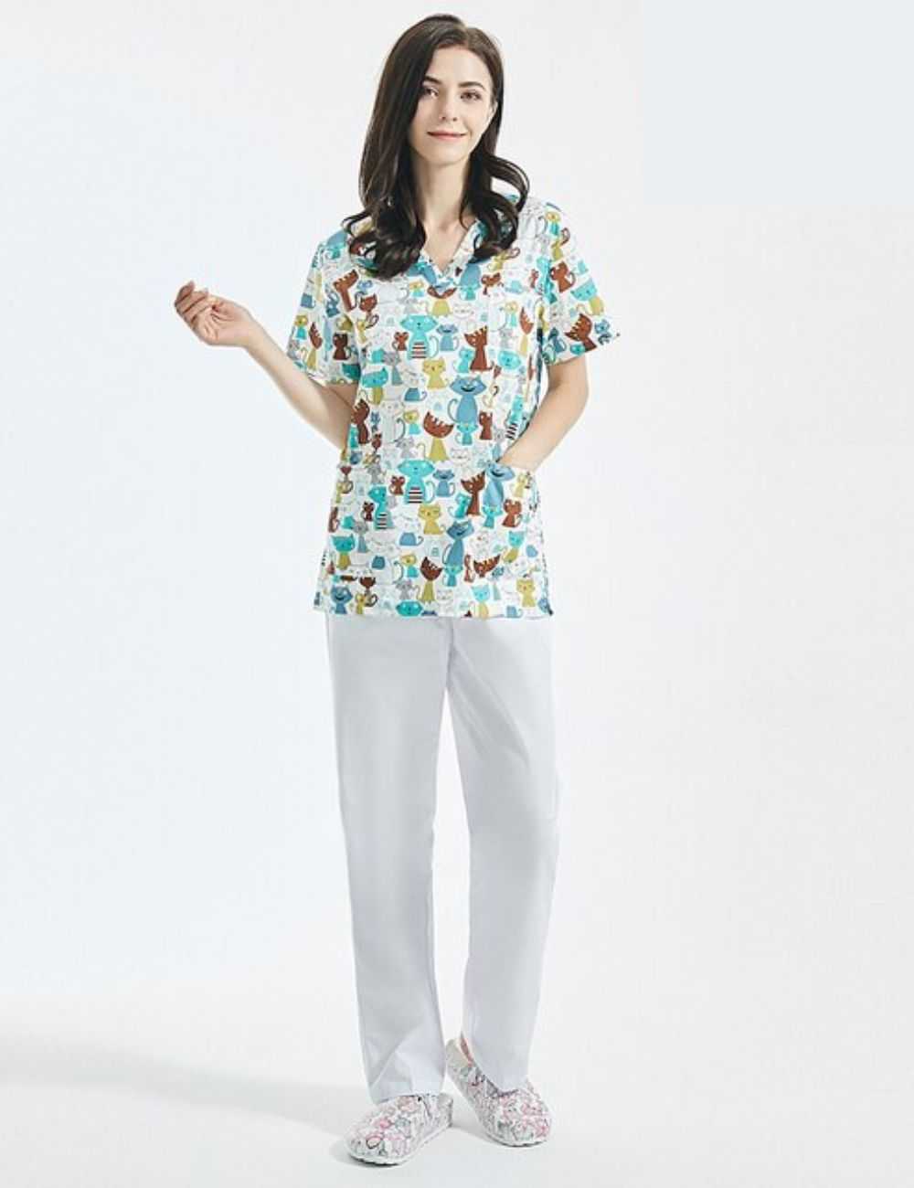 Blouse Médicale Femme Dickies - Manches Courtes, Col V, Poches Plaquées - Professionnel Et Confortable