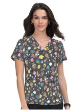 Bata médica femenina original "Snowman", Colección Koi (384PR-LBS)