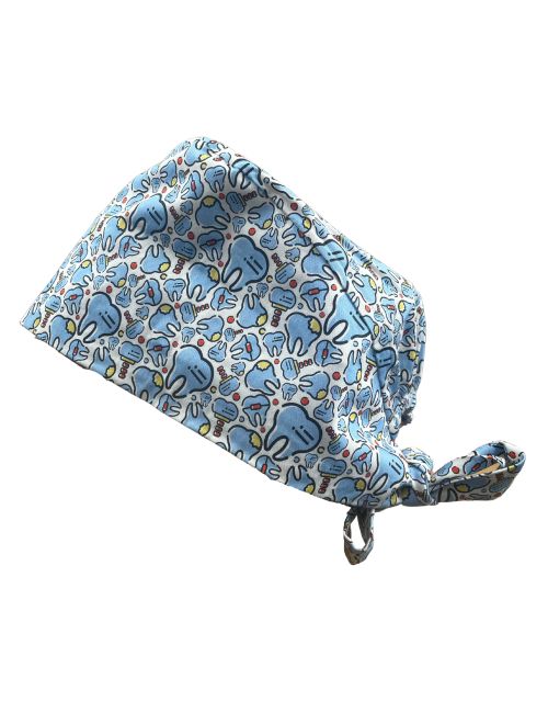 Gorra médica "Dientes de ninja sobre fondo azul caribeño" (209-22137)