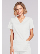 Blouse médicale Femme, Cherokee, collection "Core Stretch" (4728) blanc face