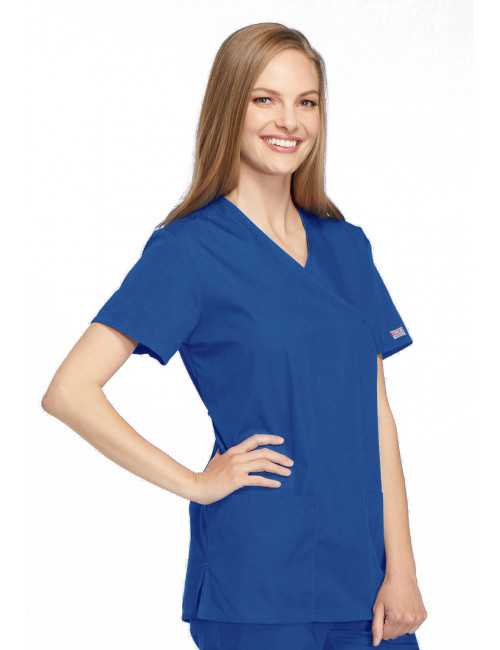 Blouse médicale Femme, 2 poches, Cherokee Workwear Originals (4801) bleu royal gauche