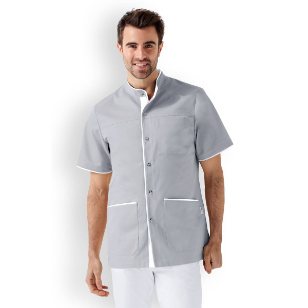 Blouse médicale Unisexe "Charlie", Clinic Dress gris blanc homme