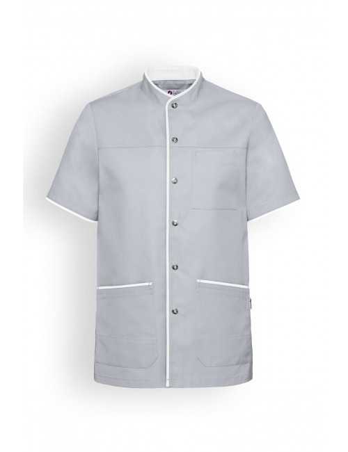 Blouse médicale Unisexe "Charlie", Clinic Dress gris blanc face