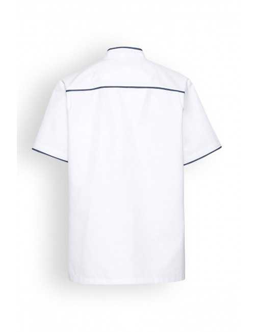 Blouse médicale Unisexe "Charlie", Clinic Dress blanc bleu jean dos