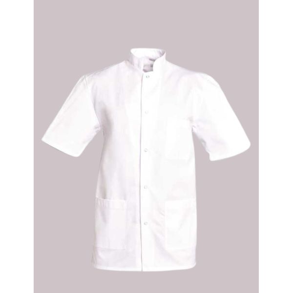 Medical gown Men's white short-sleeved Poly/Cotton Denis, SNV (DENCP00000)