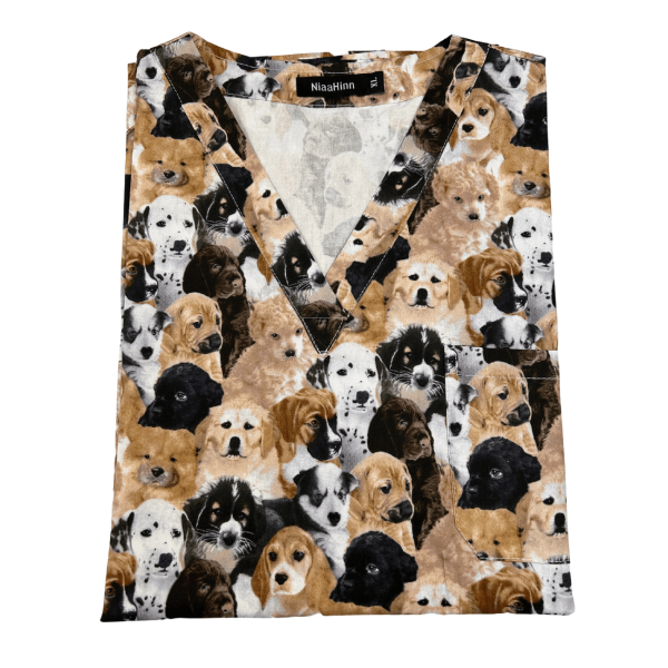 Blouse médicale imprimée Unisexe "chiens" (72028)
