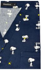 Blouse médicale imprimée Unisexe "Snoopy sur fond bleu marine" (72001)