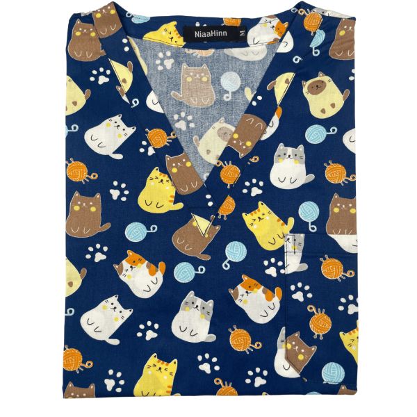 Unisex printed scrub "Animals of the forest" (62014)