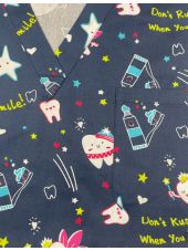 Blouse médicale imprimée Unisexe "Dents et étoiles " (62038)