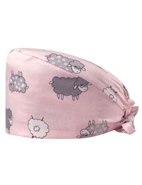 Medical cap "sheep on pink background " (209-12149)
