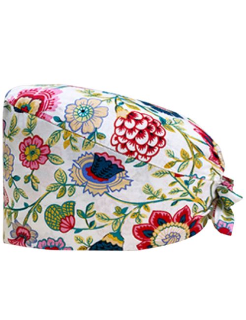 Medical cap "Large flowers on a white background " (209-12283)