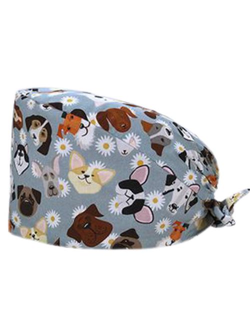 Medical cap "Dogs on grey background" (209-22192)