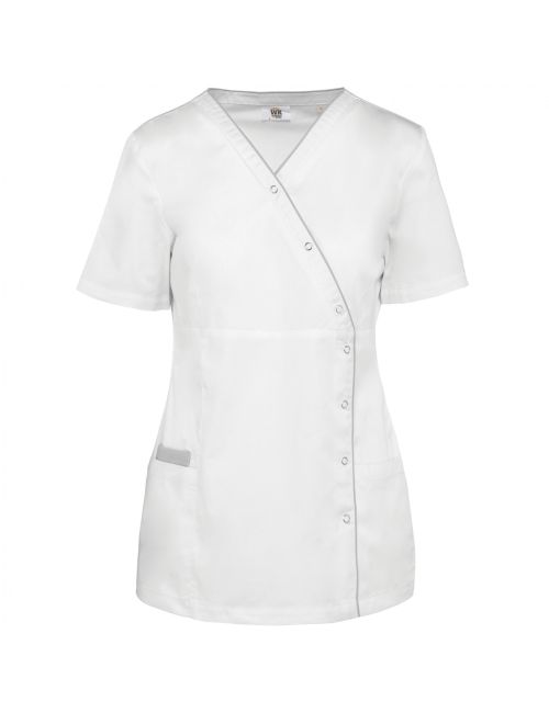 Blusa de mujer de polialgodón, con botones a presión (WK506)