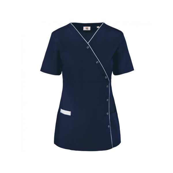 Blusa de mujer de polialgodón, con botones a presión (WK506)