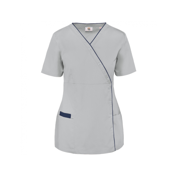 Blouse polycoton femme, avec boutons pressions (WK506)