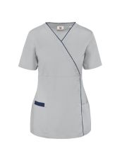 Blouse polycoton femme, avec boutons pressions (WK506)