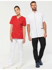 Blouse polycoton femme, avec boutons pressions (WK506)