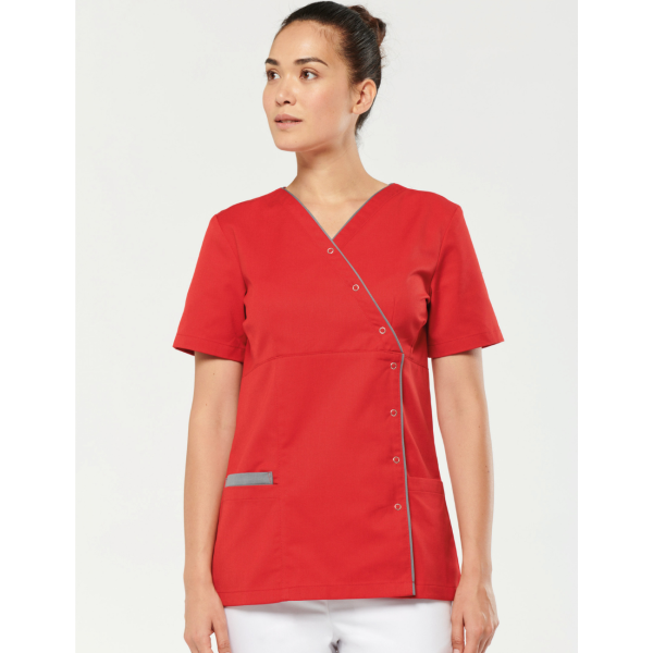 women's medical blouse with press studs (WK506)