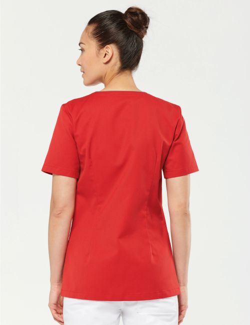 Blouse polycoton femme, avec boutons pressions (WK506)