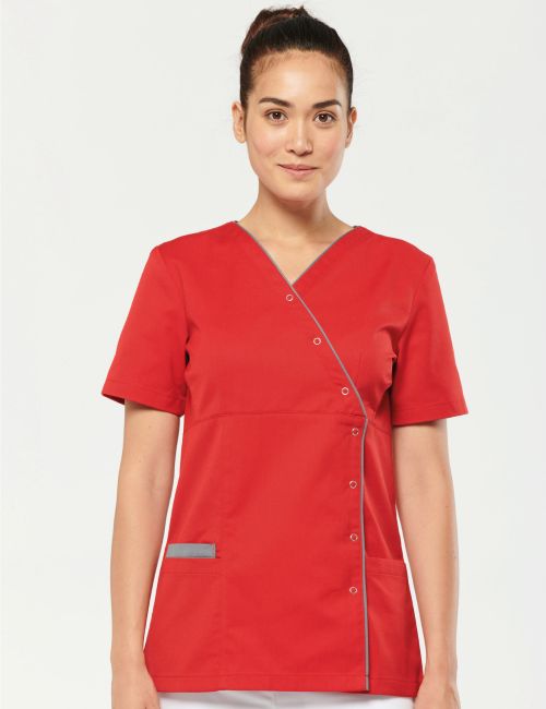 women's medical blouse with press studs (WK506)