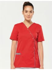 Blusa de mujer de polialgodón, con botones a presión (WK506)