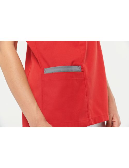 Blouse polycoton femme, avec boutons pressions (WK506)