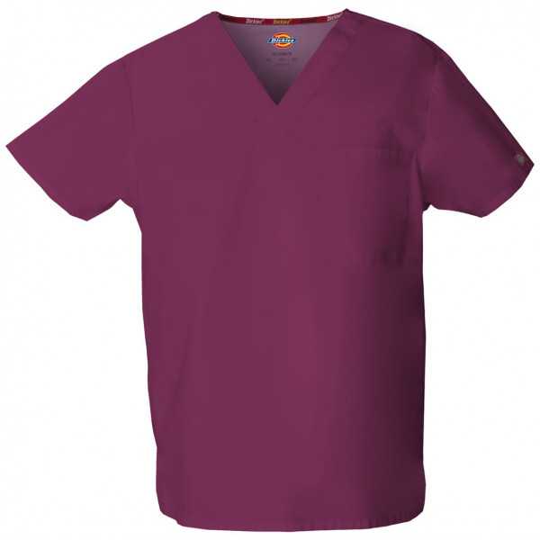 Blouse médicale Homme, Dickies, poche cœur, Collection "EDS signature" (83706), couleur bordeaux, vue produit